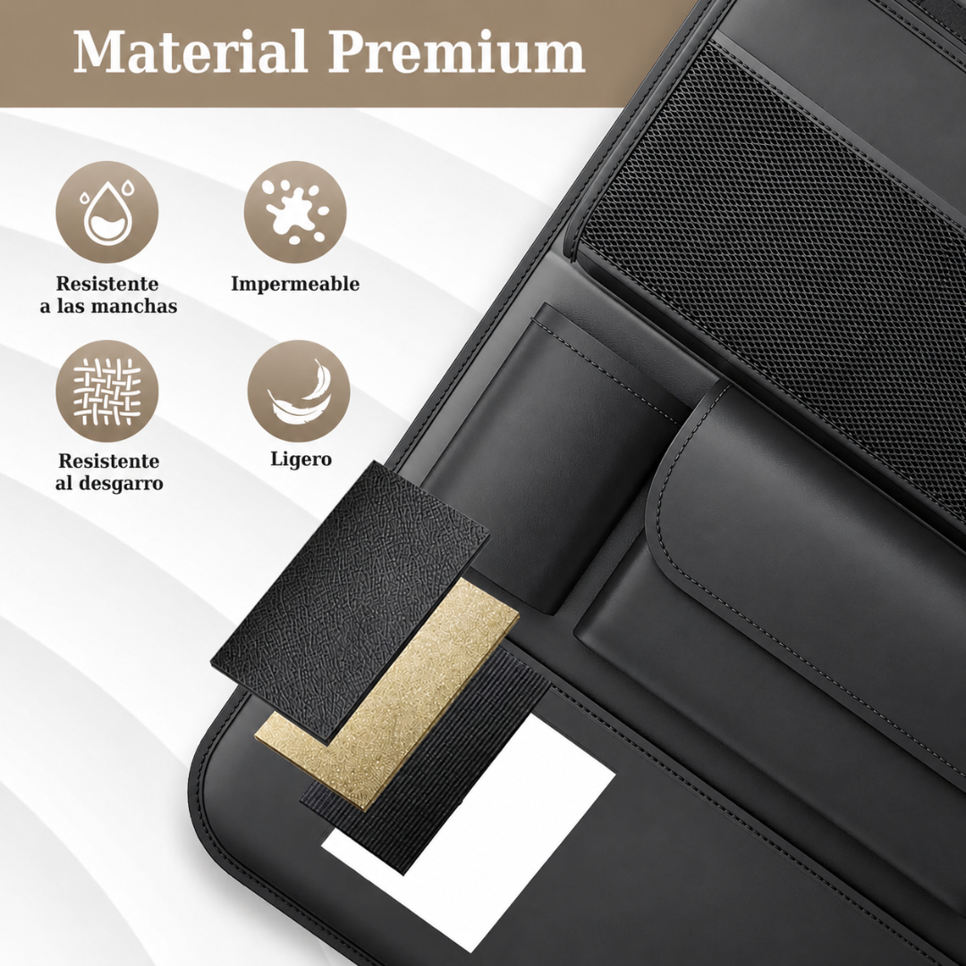 Organizador Multifunción para Asiento Trasero con Bandeja Plegable